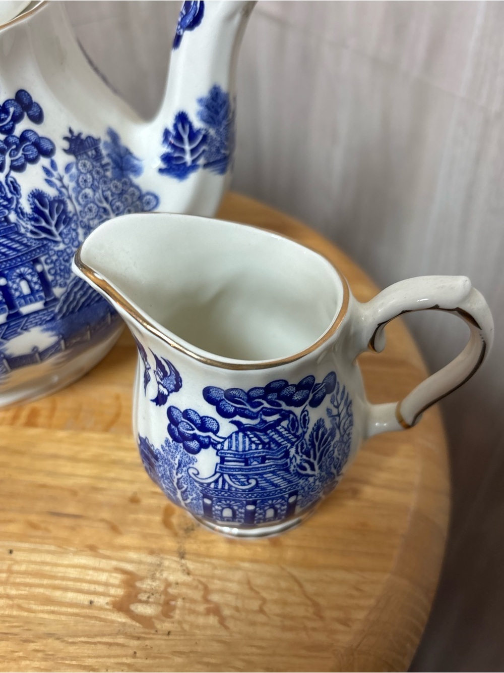 Vintage Sadler Blue Willow Musical Teapot Set Made in England Rare Find - Picture 7 of 8